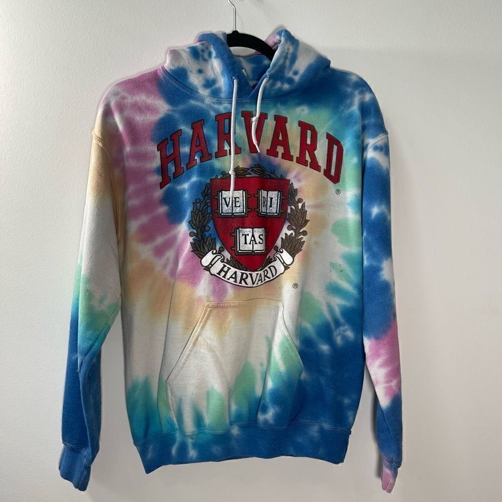 Harvard Hoodie Sweater Drawstring Tie Dye Pullover Women's Jacket Size Extra Sma